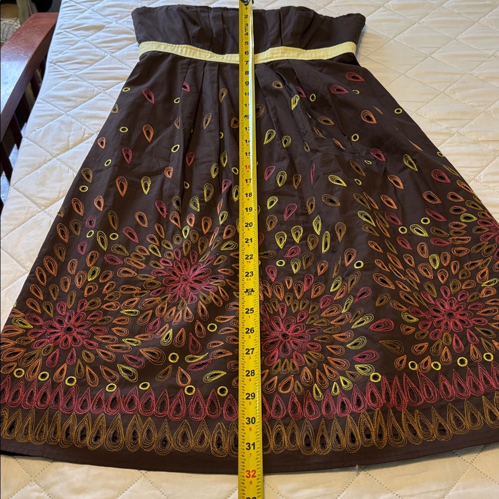 Tabitha Brown Strapless Dress with Embroidered Floral Detail - Picture 9 of 12
